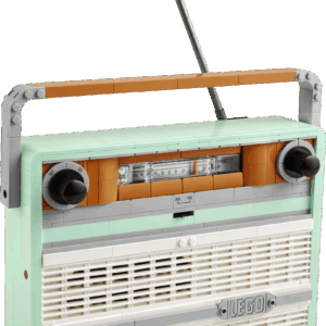 Vintage Audio Shield protecting the mint green LEGO Creator Icons Retro Radio