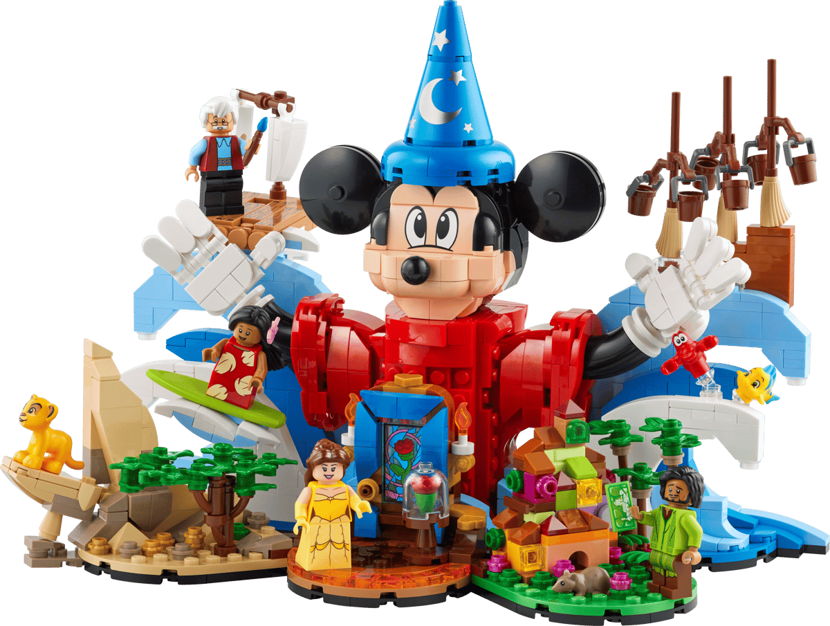 Animation Magic Sanctuary protecting the assembled LEGO Ideas Magic of Disney set