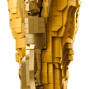 A flawless 1:1 scale golden replica of the Official World Cup trophy displayed inside a clear museum grade glass presentation cabinet with a solid black display base