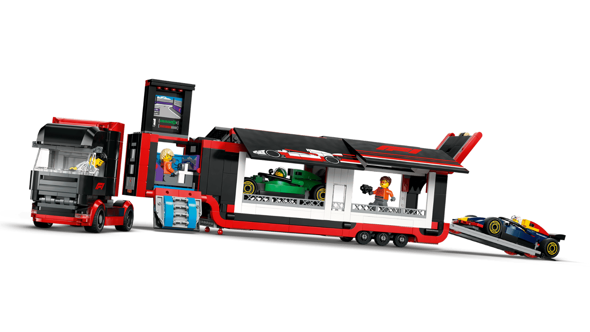 Splendid F1 Cars LEGO Racing Transport Truck | BrickmonVault - Image 2
