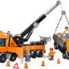 Heavy-Duty Recovery Tow Truck with Crane 42128 model featuring rotating boom and stabilization outriggers