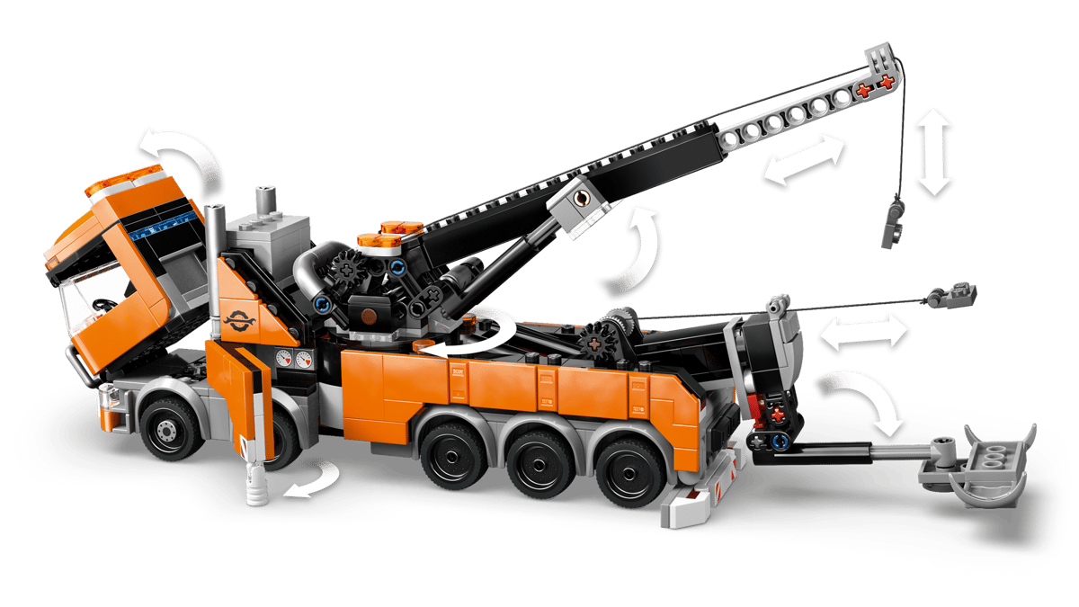 Elite Heavy-Duty Recovery Tow Truck with Crane Model 42128 | BrickmonVault - Image 4
