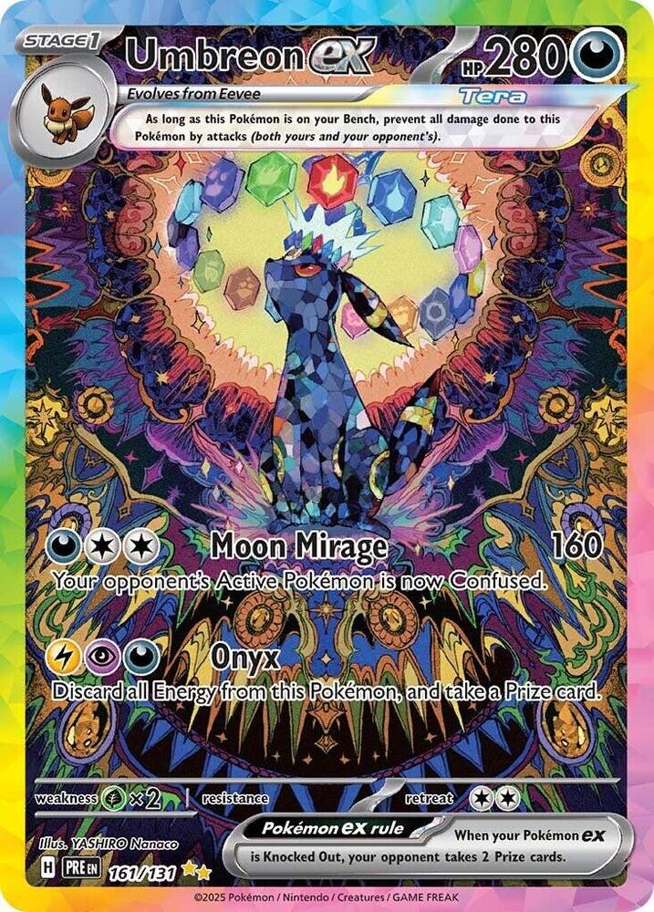 Lunar Eclipse Sanctum protecting a raw Umbreon ex Special Illustration Rare Pokemon card