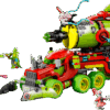 LEGO DREAMZzz Mateo's Spray Paint Truck 71499 set featuring a red and neon green truck with a massive top-mounted slime cannon