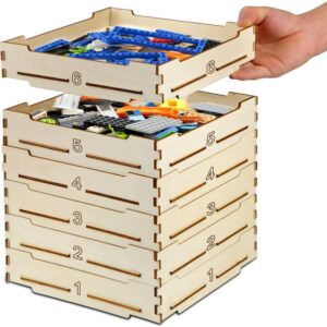 Close up of the Modular Sorting System interlocking lip design showing stackability