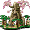 LEGO Great Deku Tree 2-in-1 set 77092 displayed on retail packaging featuring the Breath of the Wild layout with pink cherry blossoms and exclusive minifigures