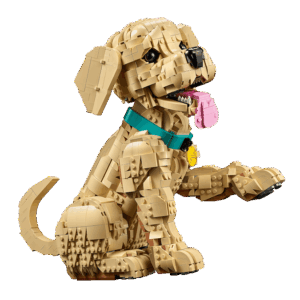Alternative view of Spectacular LEGO Golden Retriever Puppy Model | BrickmonVault