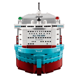 Alternative view of The Revolutionary Maersk Vessel LEGO Container Ship | BrickmonVault
