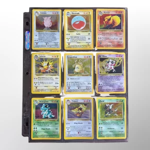 Jungle Complete Set displayed in a binder showing classic 1999 holographic Pokemon cards