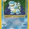 Hydro Shell Deck protecting a raw Base Set Blastoise Holo Pokemon card