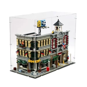 Supreme LEGO Modular Display Enclosure showing a three-story modular building dust-free inside a clean acrylic case