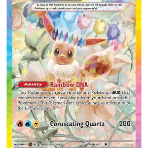 Eevee Special Illustration card featuring nine cute Eevee playing and sleeping in a warm watercolor living room setting