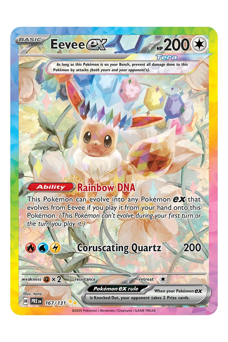 Eevee Special Illustration card featuring nine cute Eevee playing and sleeping in a warm watercolor living room setting